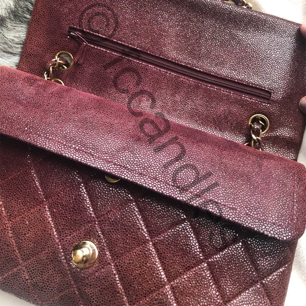 Auth CHANEL goatskin double flap - Picture 4 of 16